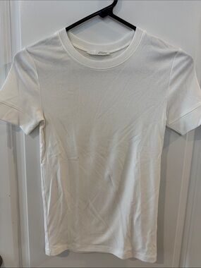Zara White Short Sleeve Crew Neck Tee